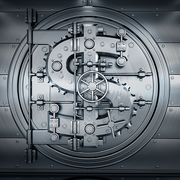 Door of a Secured Bank Vault Door of a Secured Bank Vault