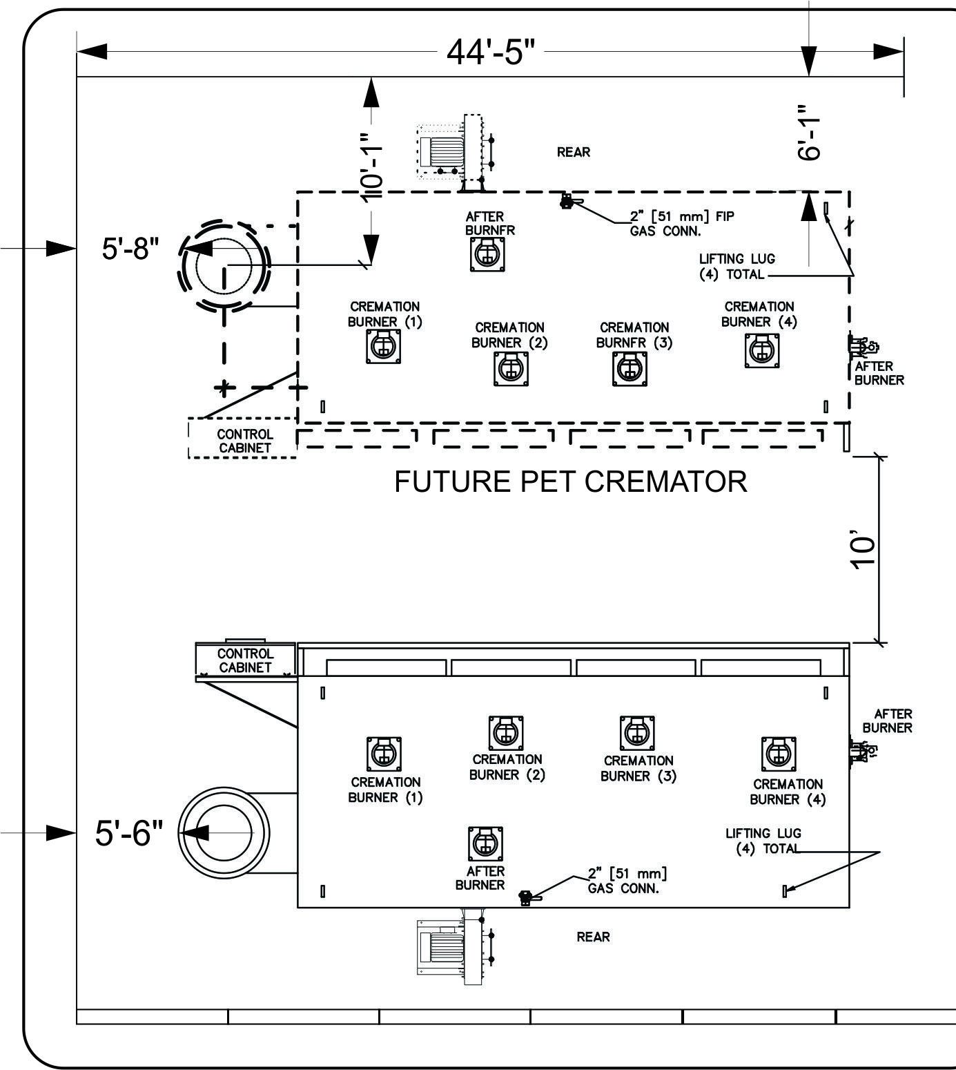 Engineering Drawing of a Crematory Engineering Drawing of a Crematory
